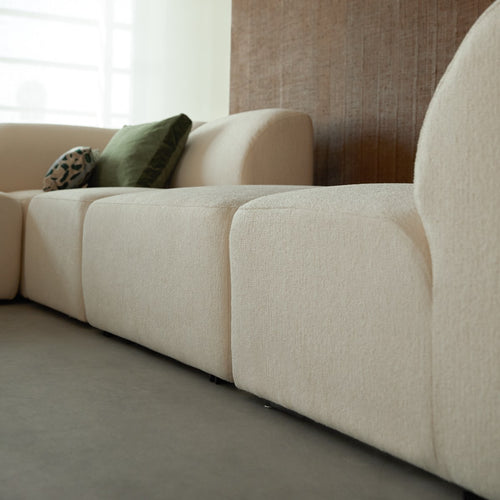 Tikamoon Modulaire bank van ecrukleurige stof, 5-6 zitplaatsen - Beige