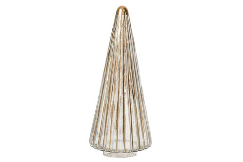 J-Line Kerstboom - glas - goud/transparant - large
