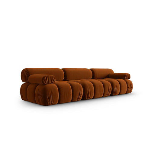 Cosmopolitan Design - Modulaire bank Cortina 3-zits, flueel terracotta - 94x282x70cm
