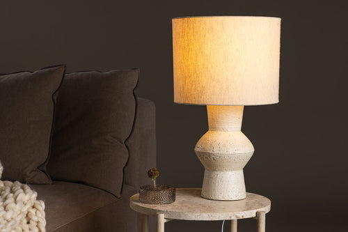 Rebellenclub Tafellamp Solea - beige - Ø 18 cm