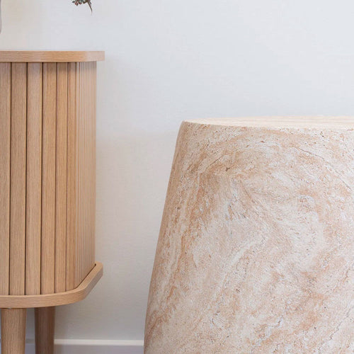 Artichok Dorus Ronde Bijzettafel - Beige - Ø 47.5 x 41 cm - vtwonen shop