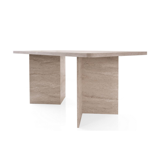 Calicosy - Eettafel zonder verlengblad - Travertijn - 90x180x77 cm