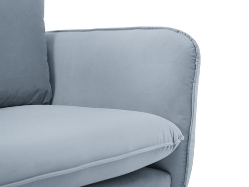 Cosmopolitan Design linker hoekbank Vienna 6-zits, flueel, lichtblauw - 185x275x95cm
