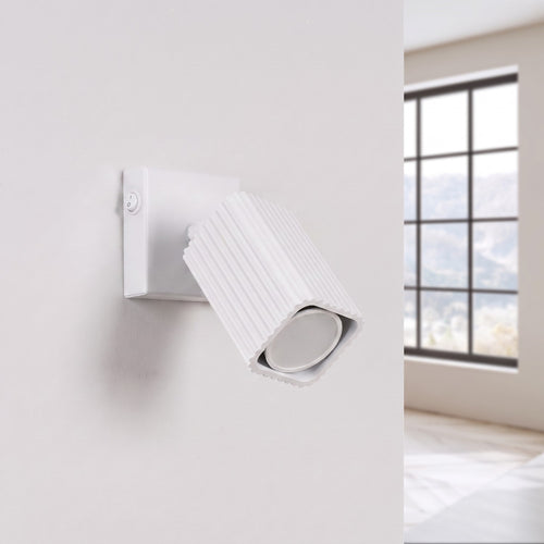 Sollux Lighting Wandlamp RAYO wit met schakelaar - 8x16x16cm