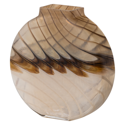 WOOOD vaas Norbert - Handgevormd - Glas - Bruin - 26x25x8