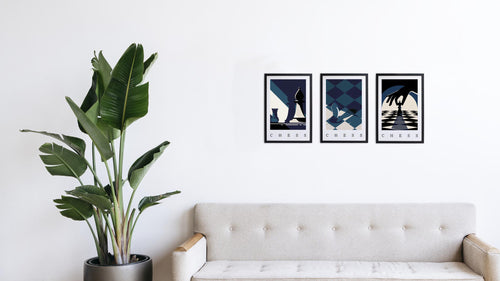 Zwarte lijst met kader 40x30 schaak poster - vtwonen shop