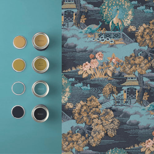 Graham & Brown Vliesbehang - Edo Toile Navy - 10mx52cm