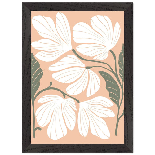Artfulprints Poster met Lijst Boho – Delicate flowers   - A4 21x29.7 cm - Wit