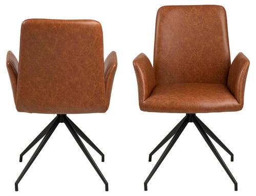 Rebellenclub Eetkamerstoel Naya - Bruin Letherlook - vtwonen shop