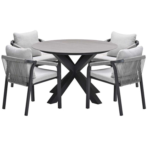 Garden Impressions tuinset Tarera - Duuk - taupe - Ø120 cm - 5-delig