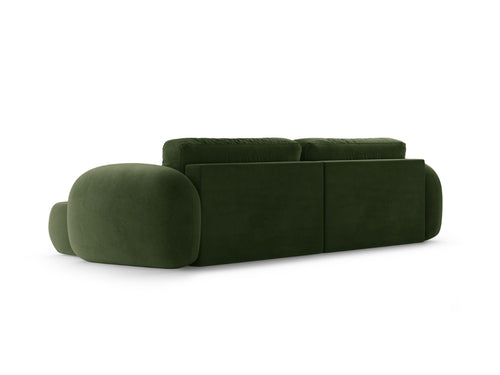 Cosmopolitan Design Omkeerbare converteerbare hoekbank met opbergdoos Tonale 4-zits, flueel legergroen - 149x262x88cm