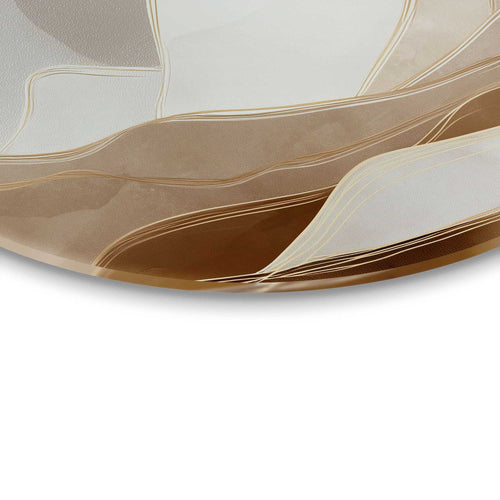 Reinders Maan achter de bergen glasschilderij -  beige - kantoor - Ø 70cm