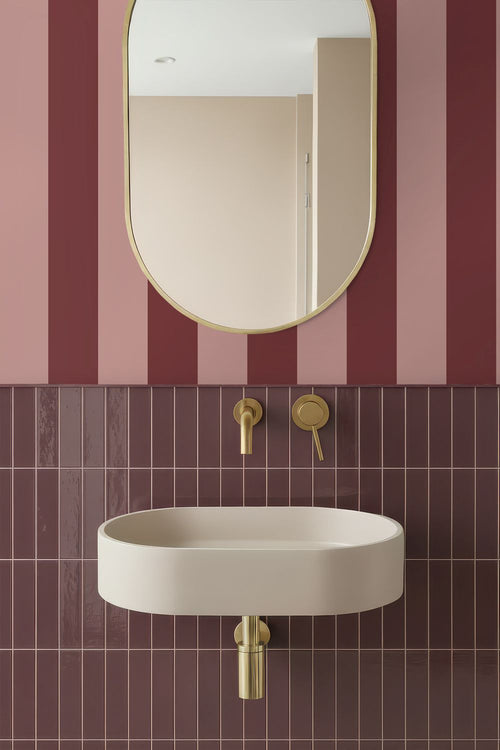 ESTAhome behang strepen bordeaux rood - 50 x 900 cm - 131969