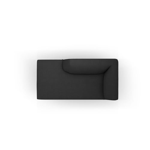 Cosmopolitan Design - Linker meridiaan Siena structurele stof zwart - 181x93x69cm