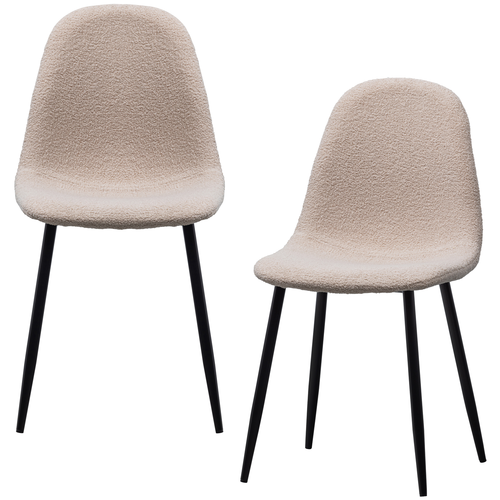 WOOOD eetkamerstoelen Marije - Teddy - Taupe - 85x45x53 - Set van 2 - vtwonen shop