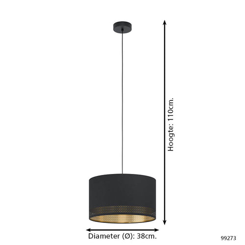 EGLO hanglamp Esteperra - e27 - ø 38 cm - zwart - vtwonen shop