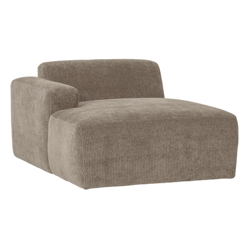 WOOOD chaise longue bank links Mojo Base - Rib - Donkerzand - 74x112x162