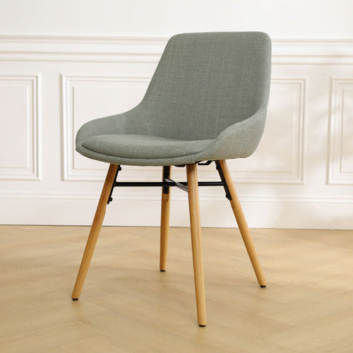 Nolon Nena-Isa Eetkamerstoel Saliegroen - Stof - Houten Poten - vtwonen shop