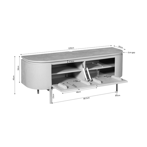 Starfurn - Tv meubel Excellent - Beige - 35x120x30 cm