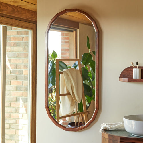 Tikamoon Spiegel in massief palissander 120x56 cm - Bruin - vtwonen shop