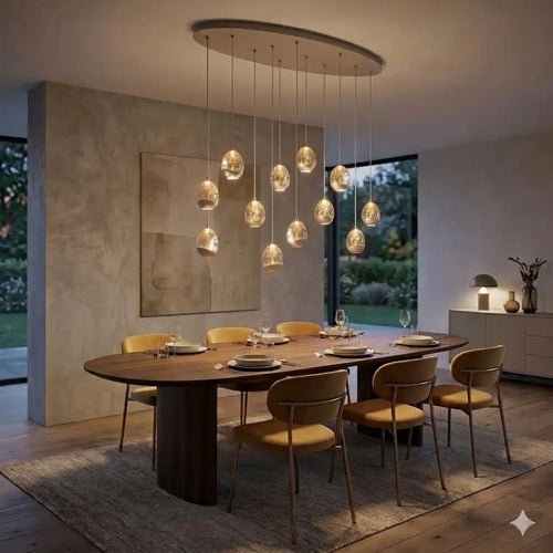 Highlight hanglamp Egg - 12 lichts - 140  x 155   cm - champagne