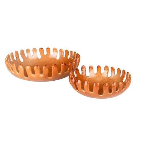 Zuiver Onda Decoratieve Schaal Set Van 2 Cognac