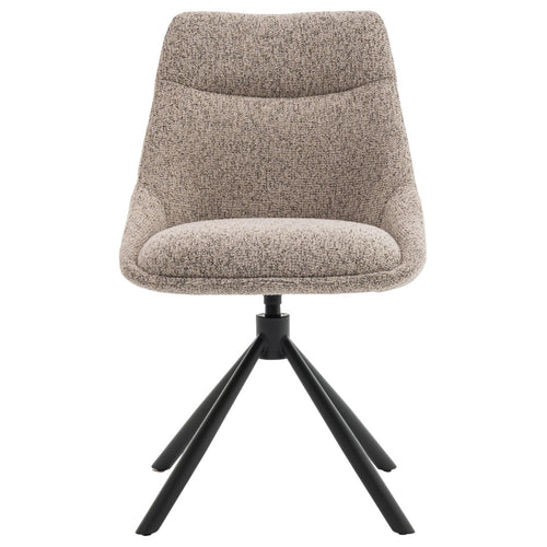 DÉJA Living Eetkamerstoel Malou - Taupe/Zwart - Draaibaar - Set van 2 - vtwonen shop