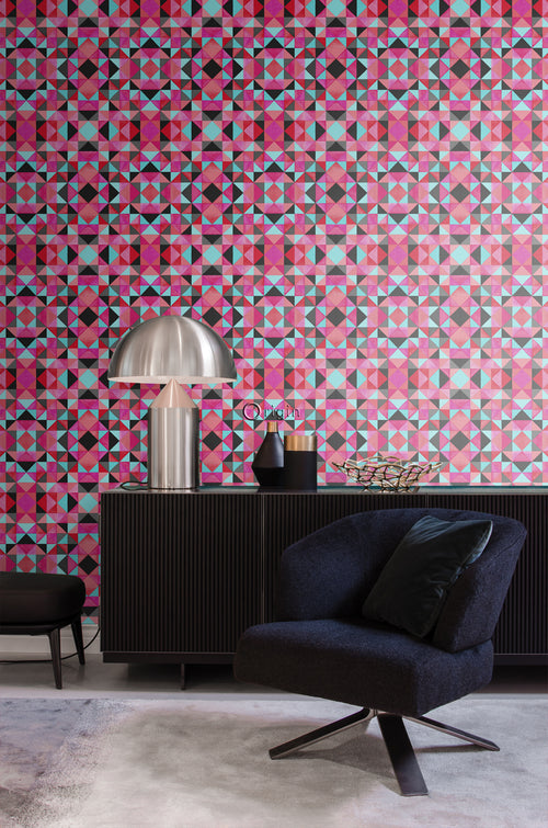 Origin Wallcoverings behang kubisme rood en blauw - 53 cm x 10,05 m - 346911 - vtwonen shop