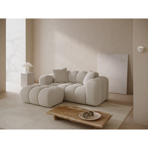 Cosmopolitan Design - Linker hoekbank Treno 2-zits, flueel donkerbeige - 164x180x70cm