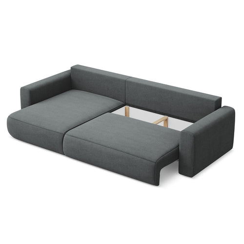LaMiaSofa hoekbank links Perugia - textuurstof - grijs - 278x149x82