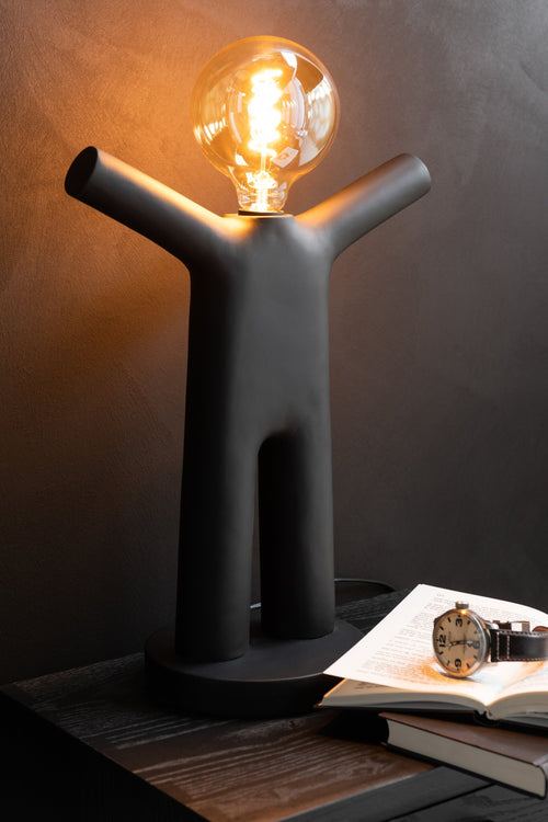 J-Line lamp P'tit Maurice - polyresin - zwart
