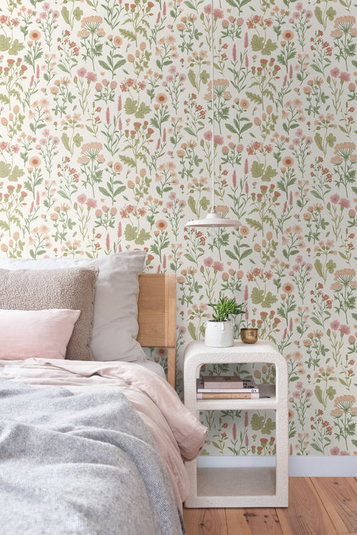 Sanders & Sanders behang veldbloemen groen - 50 x 900 cm - 935379