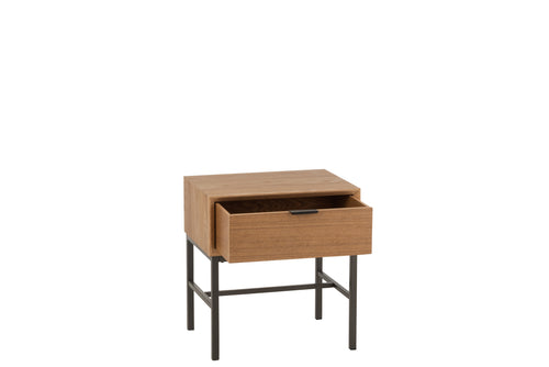 J-Line bijzettafel Op Onderstel - hout/metaal - naturel