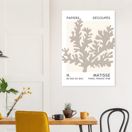 Artfulprints Poster met Lijst Matisse – Aqua bloom grey   - 70x100 cm - Grijs