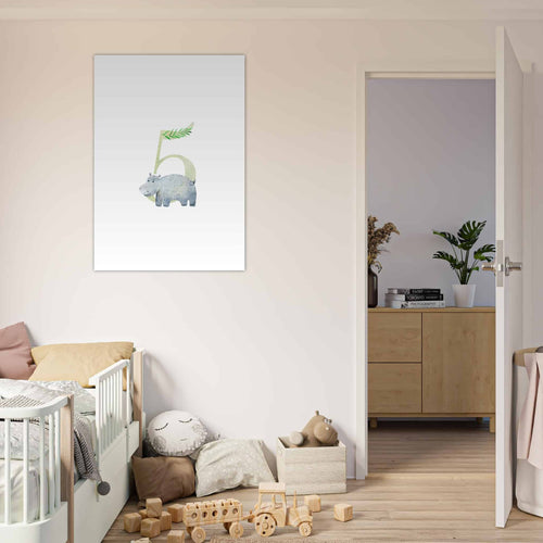Artfulprints Poster Cijfer 5 kinderkamer   - 30x40 cm - Meerkleurig