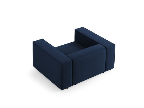 Cosmopolitan Design Fauteuil Arendal flueel, koningsblauw - 102x124x70cm