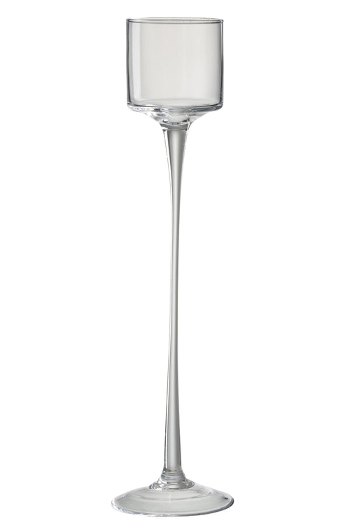 J-Line windlicht Op Voet - glas - transparant - large - vtwonen shop