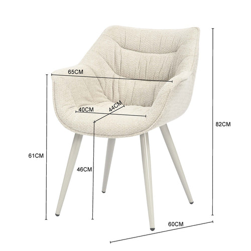 Kare Design Stoel met armleuningen Thelma beige