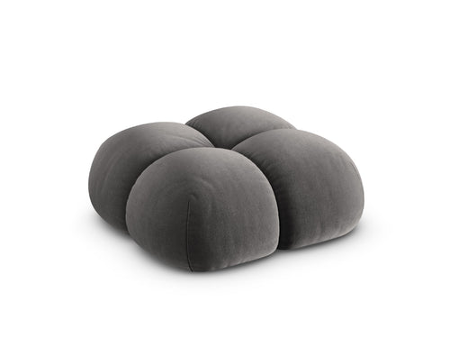 Cosmopolitan Design Poef Loretto flueel grijs - 90x90x40cm