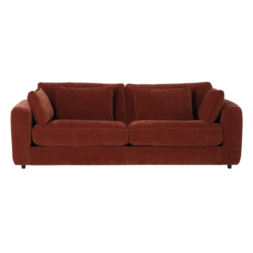vtwonen 3-zits bank Chunky - Chenille - Bruin - 82x240x108