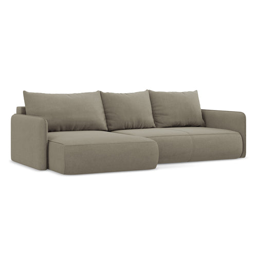 LaMiaSofa hoekbank links Palermo - textuurstof - donkerbeige - 240x148x86