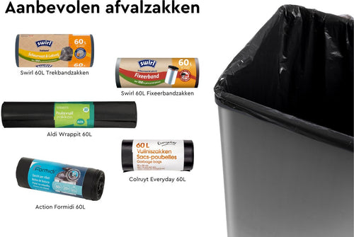 Curver Verto High - Prullenbak 54L - Grijs Blauw - 44x27x69cm - vtwonen shop