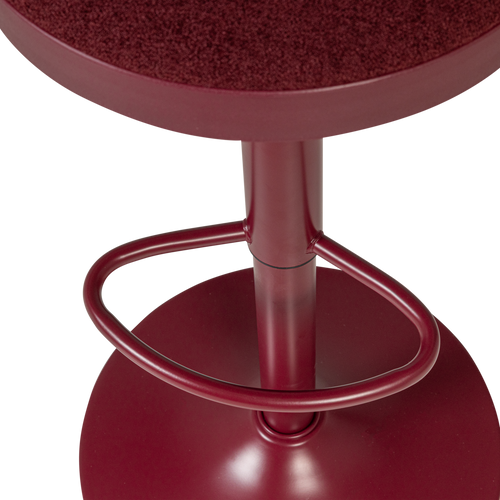 WOOOD barstoel in hoogte verstelbaar Mevo - Chenille - Bordeauxrood - 82x42x42