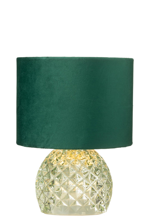 J-Line tafellamp - glas - lichtgroen - LED lichtjes