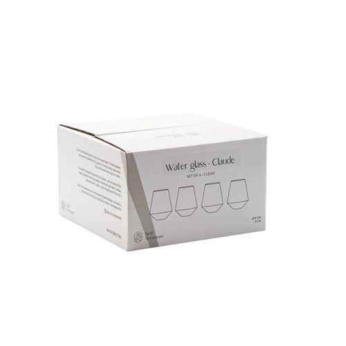 Brût Homeware | Waterglas Claude | Set van 4 | Wijnglas | 400ML | helder