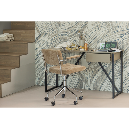 WOOOD bureaustoel Kova - Geweven Ribstof - Donkerzand - 87x54x80 - vtwonen shop