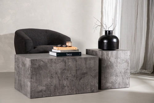 Rebellenclub Salontafel Tusani - 80 x 60 cm - Grijs Betonlook