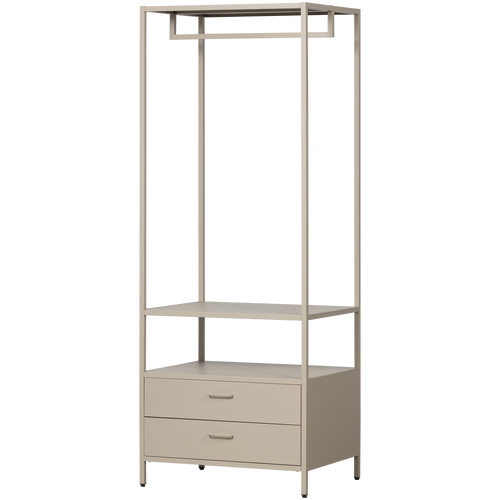 WOOOD open kledingkast 70 cm Ferris- metaal - zand - 185x70x54 - vtwonen shop