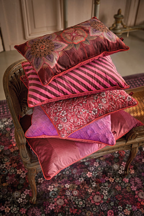 Pip Studio Sierkussen Block Stripes - Roze - 35x50cm