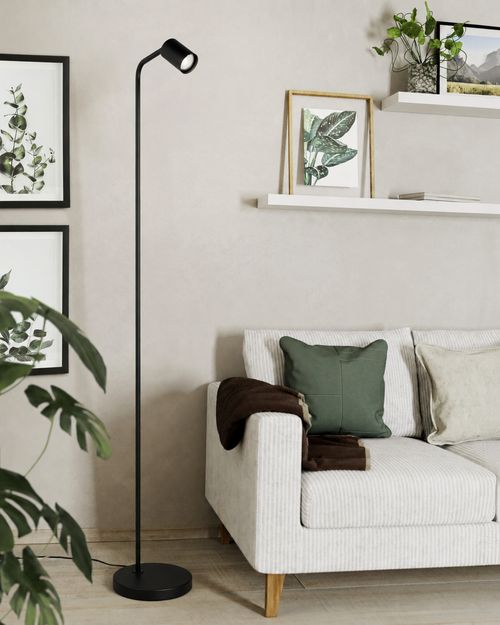 EGLO vloerlamp Rigomagno - gu10 - staal - zwart